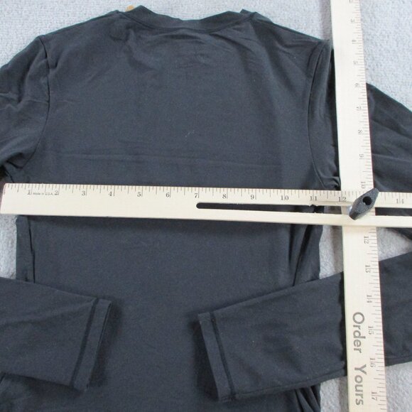 SKIMS Fits Everybody Long Sleeve T Shirt Womens XS Onyx Black Stretch NEW - Picture 6 of 8